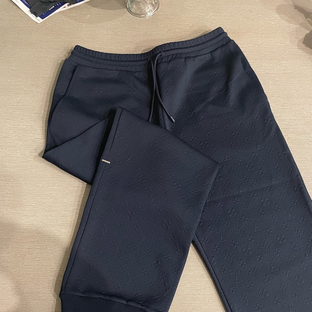 Louie Vuitton monogram track pants - navy